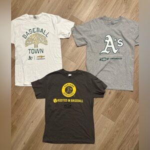 Oakland A’s Baseball Tees set 3- White, Gray,